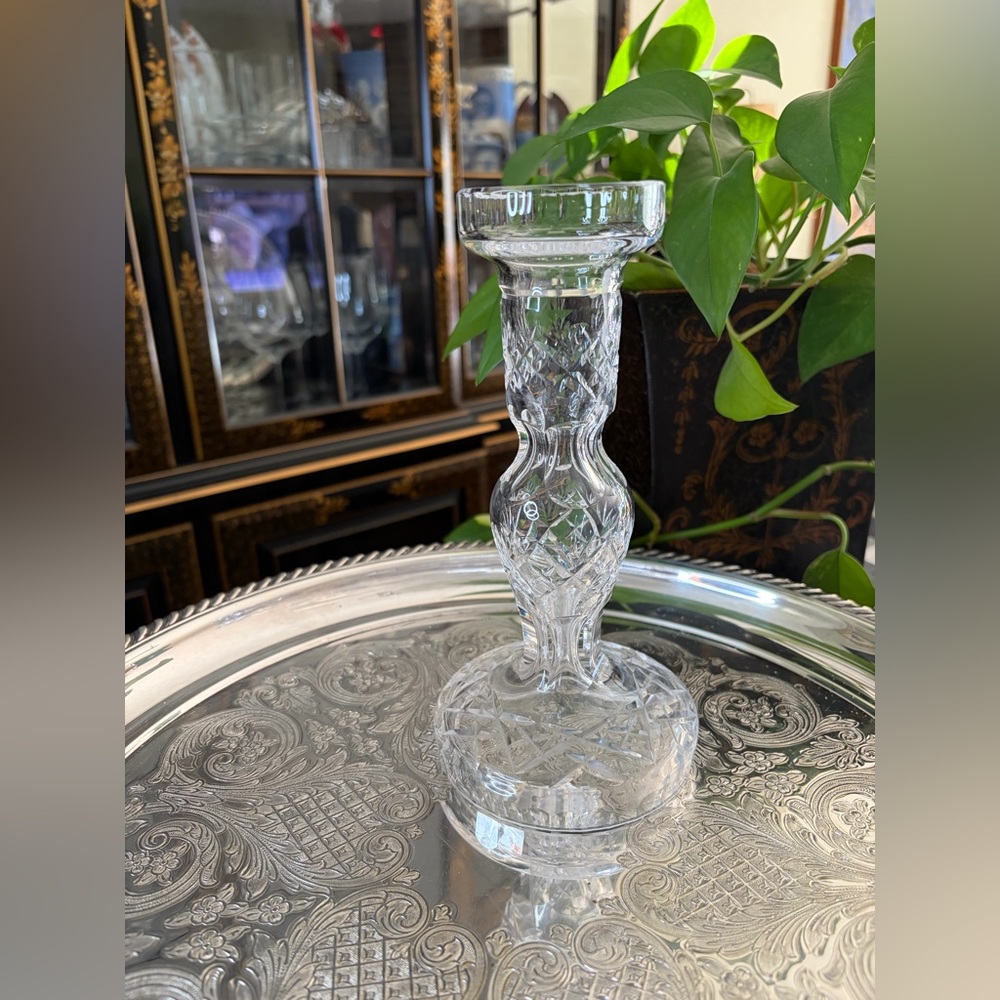 Waterford Crystal Candlestick Holder, Retired Betheny Pattern